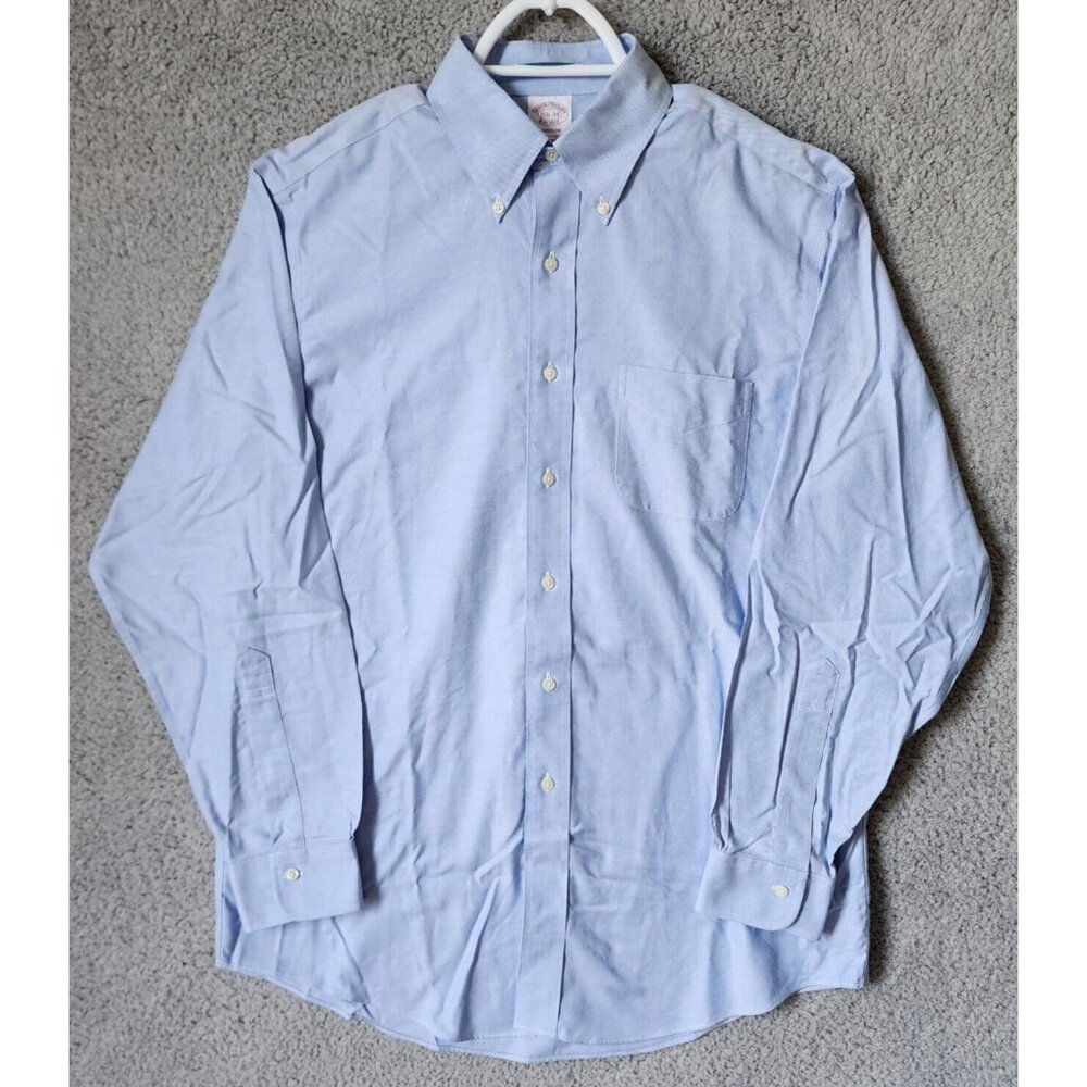 Brooks Brothers Madison Non-Iron Blue Button Down Long Sleeve Shirt Size 15.5